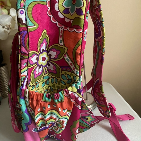 Vera Bradley Lighten Up Large Backpack Pink Swirls Pattern 15”x 11” Paisley Pink - Picture 5 of 10